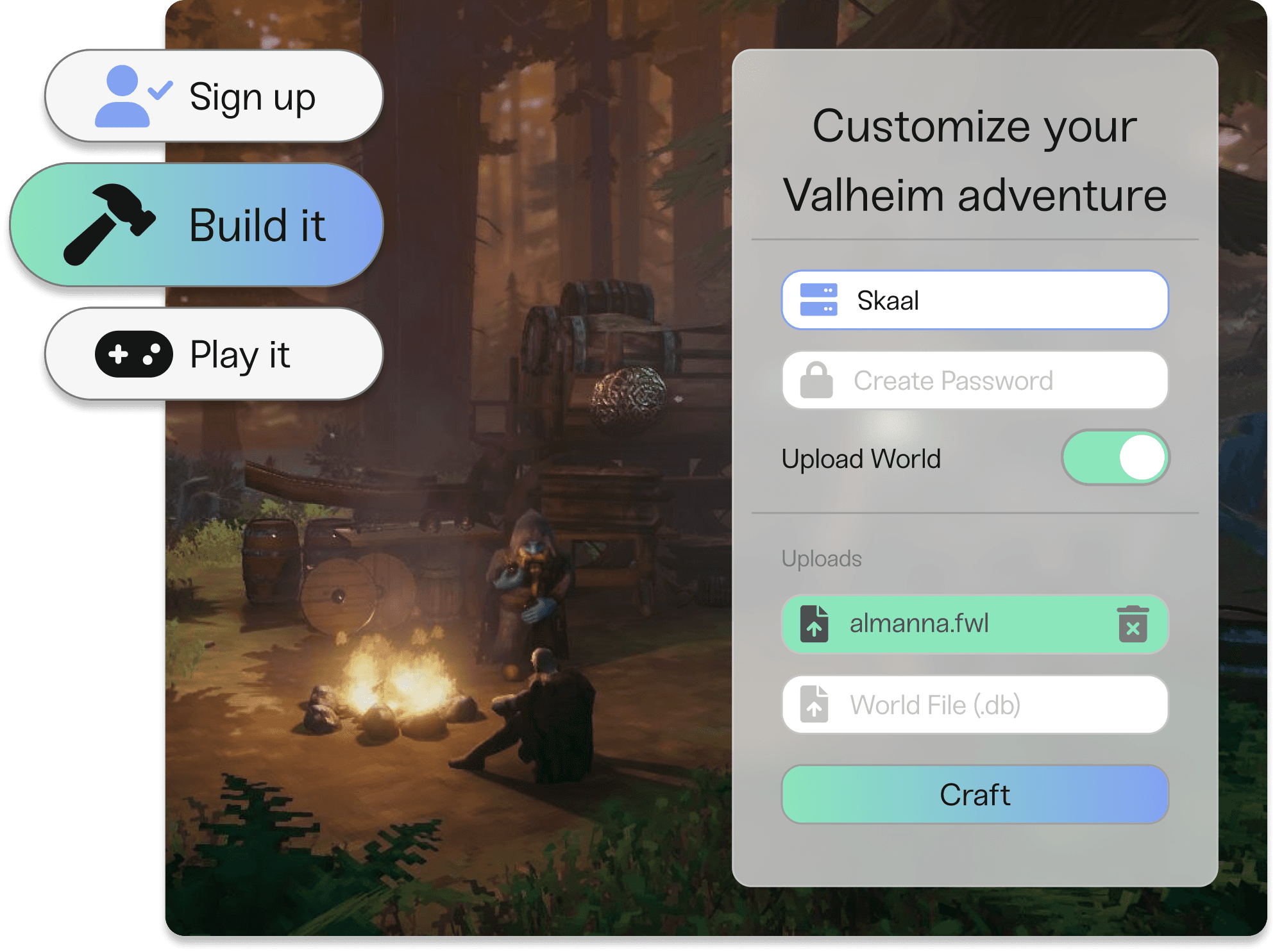 screenshot of game customization interface